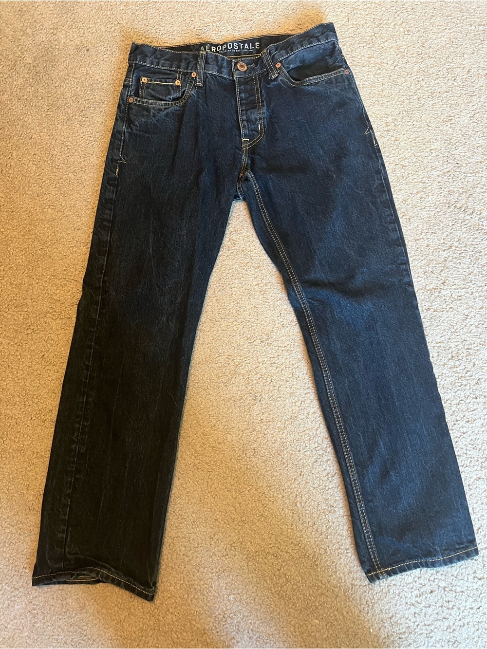 Aeropostale Men's Navy Straight Jeans
